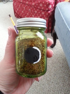 Seed jar with Diana's bow